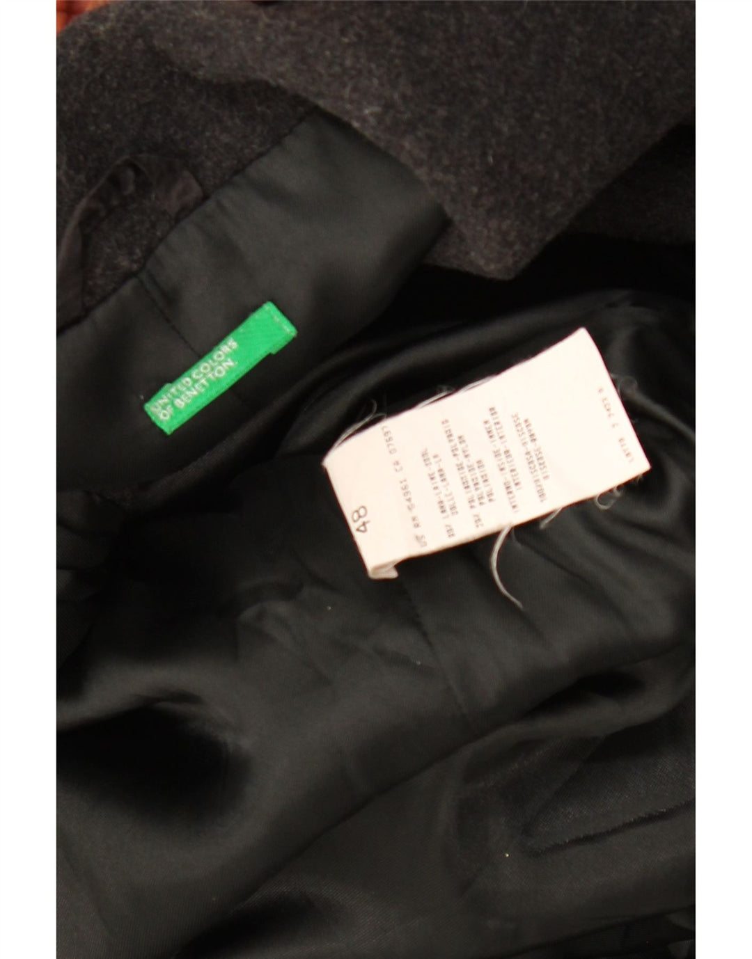 Cappotto Donna BENETTON IT 48 XL Nero Lana
