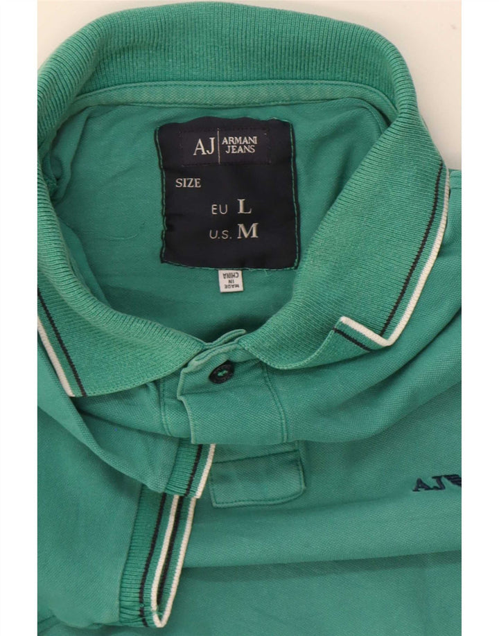 Polo Armani Jeans Uomo A Righe Verde Medio
