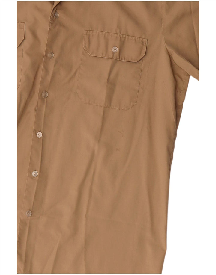 Camicia vintage da uomo a maniche corte grande beige