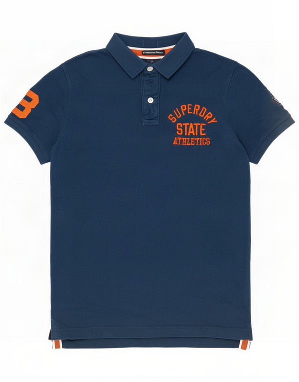 Superdry Mens Rugby Polo Shirt XL Blue Cotton