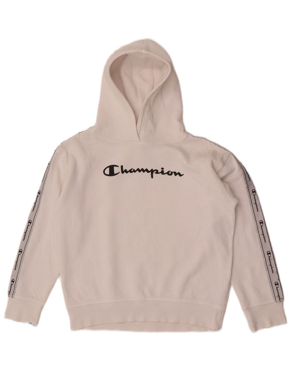 Maglione con cappuccio grafico per ragazze Champion 9-10 anni cotone bianco medio