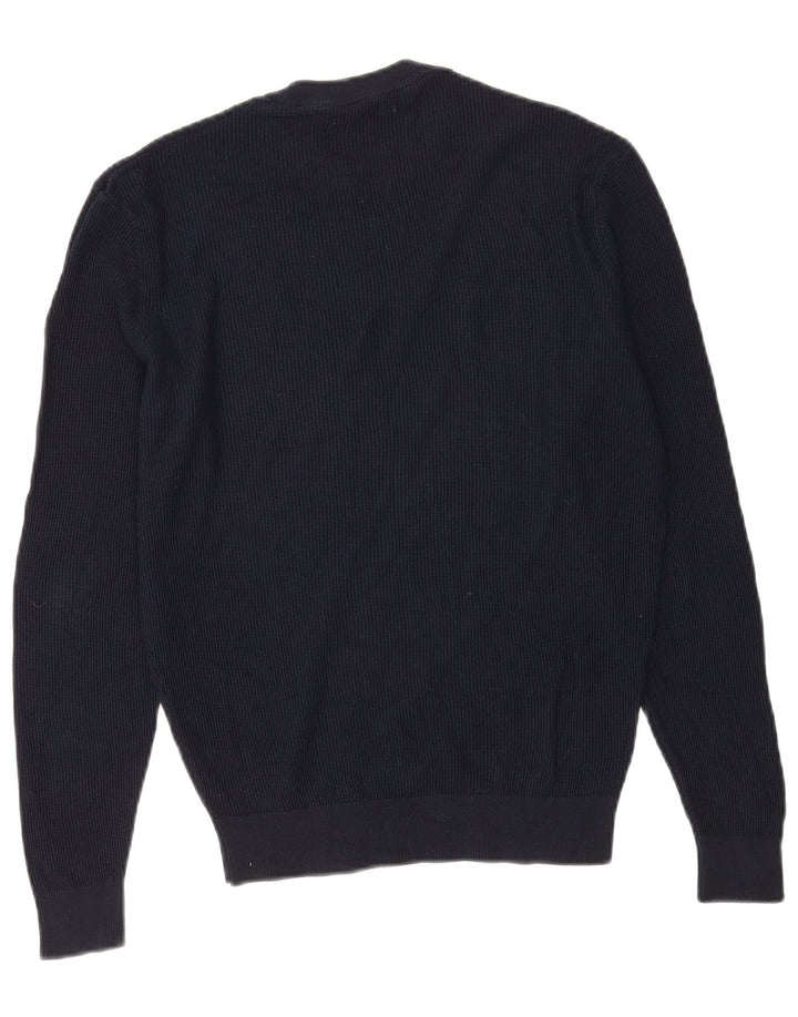 Maglione maglione girocollo da uomo Zara piccolo in cotone blu navy