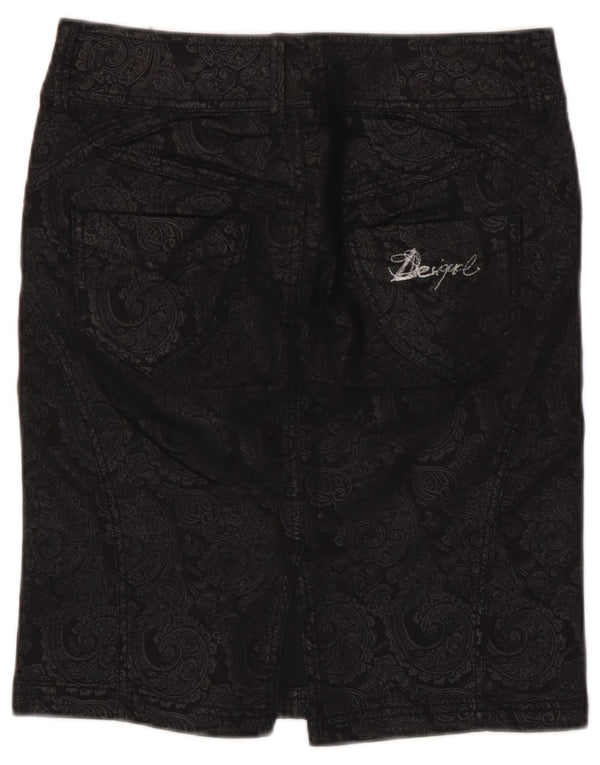 Gonna a tubino da donna Desigual EU 38 Media W28 Nero Paisley