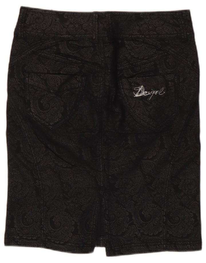 Gonna a tubino da donna Desigual EU 38 Media W28 Nero Paisley