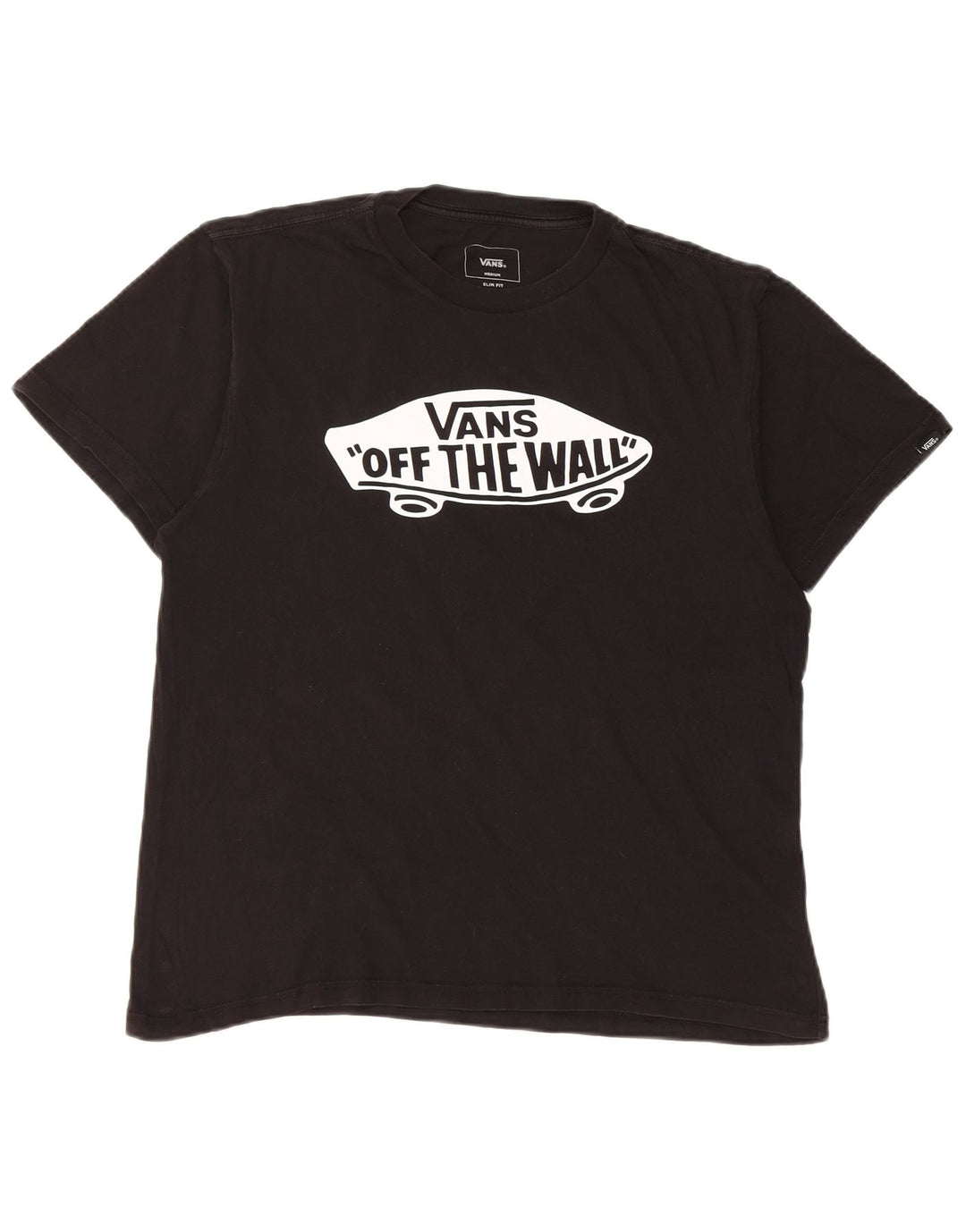 T-shirt grafica da uomo slim fit di Vans, cotone medio nero