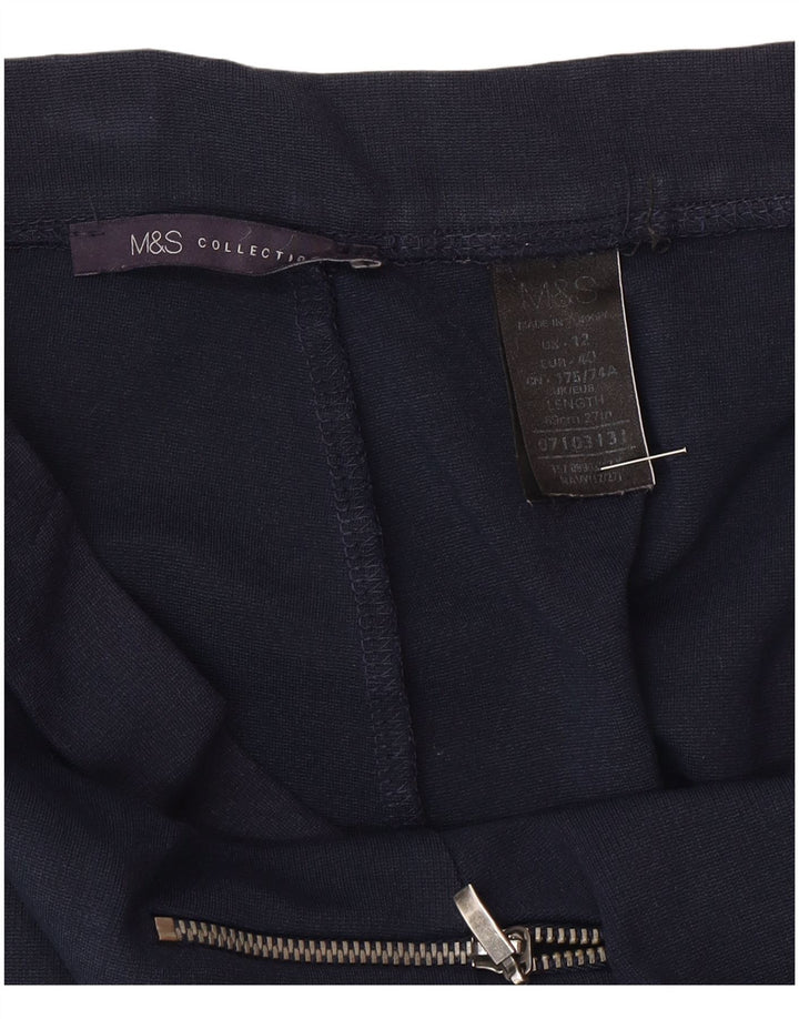 Gonna longuette da donna Marks & Spencer UK 12 media W30 blu navy poliammide