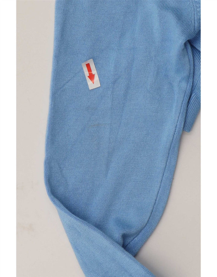 Maglione maglione collo alto da donna Zara UK 12 viscosa blu medio