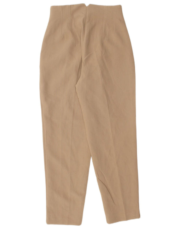 Pantaloni chino affusolati a vita alta da donna Zara XS W24 L25 Poliestere beige