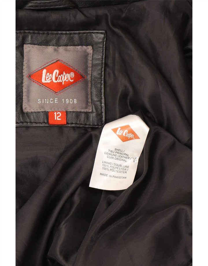 Giacca in pelle Lee Cooper da donna UK 12 media nera
