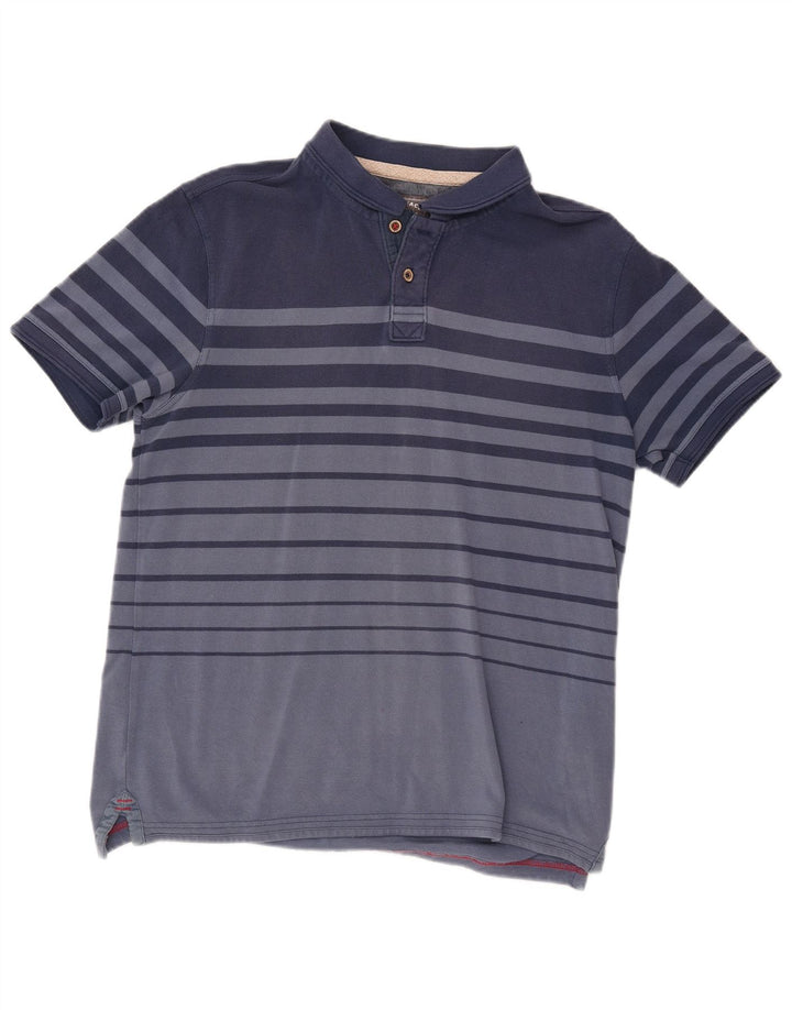 Polo da uomo Fat Face in cotone a righe grandi blu