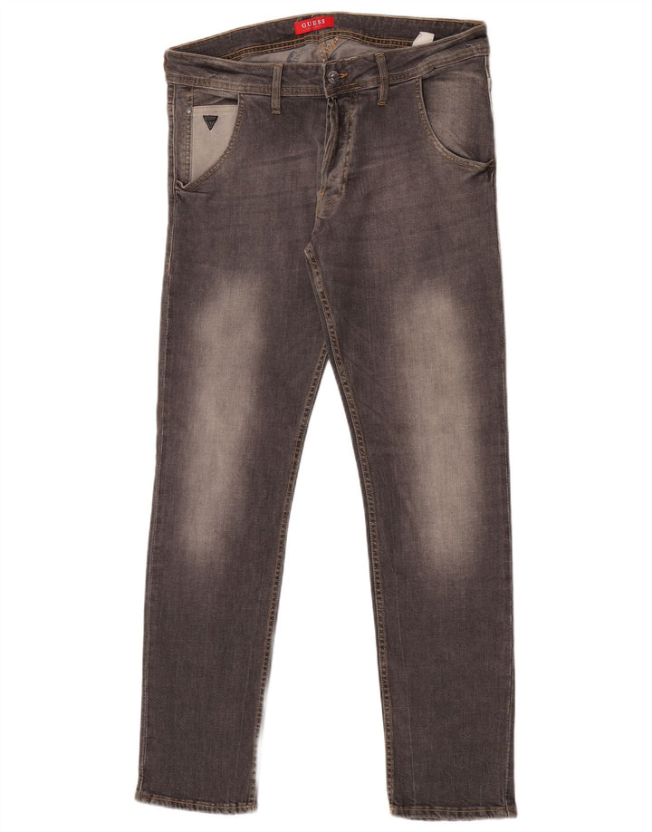 Jeans slim da uomo Guess W33 L32 cotone grigio