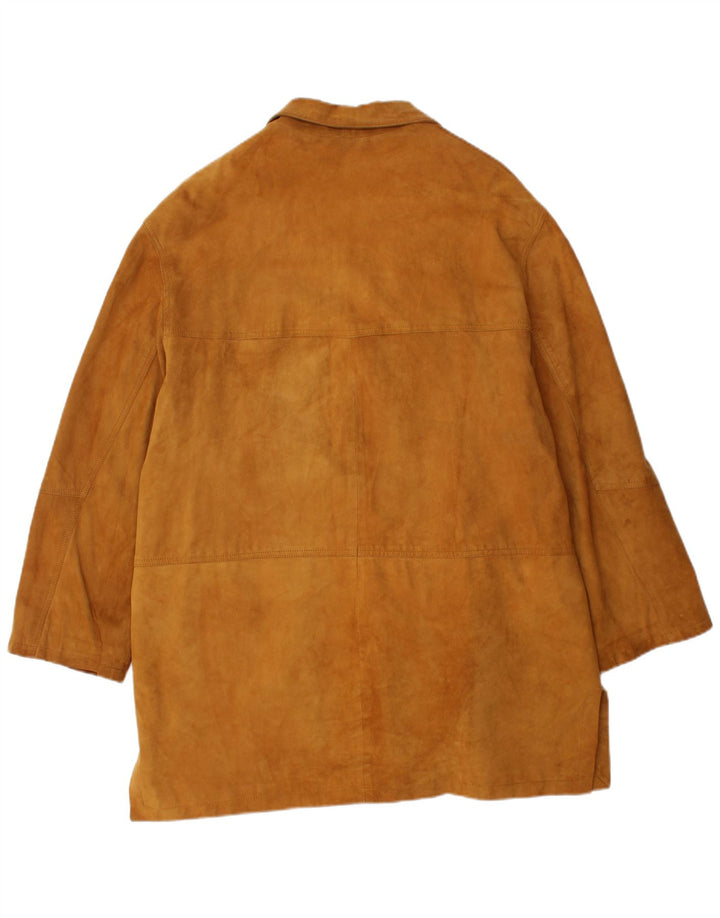 Giacca in pelle scamosciata da donna VINTAGE UK 18 XL in pelle marrone