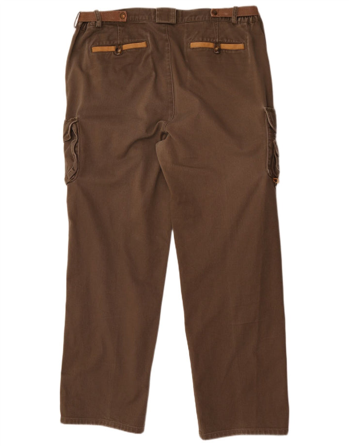 Pantaloni cargo dritti da uomo Orvis W38 L32 in cotone marrone