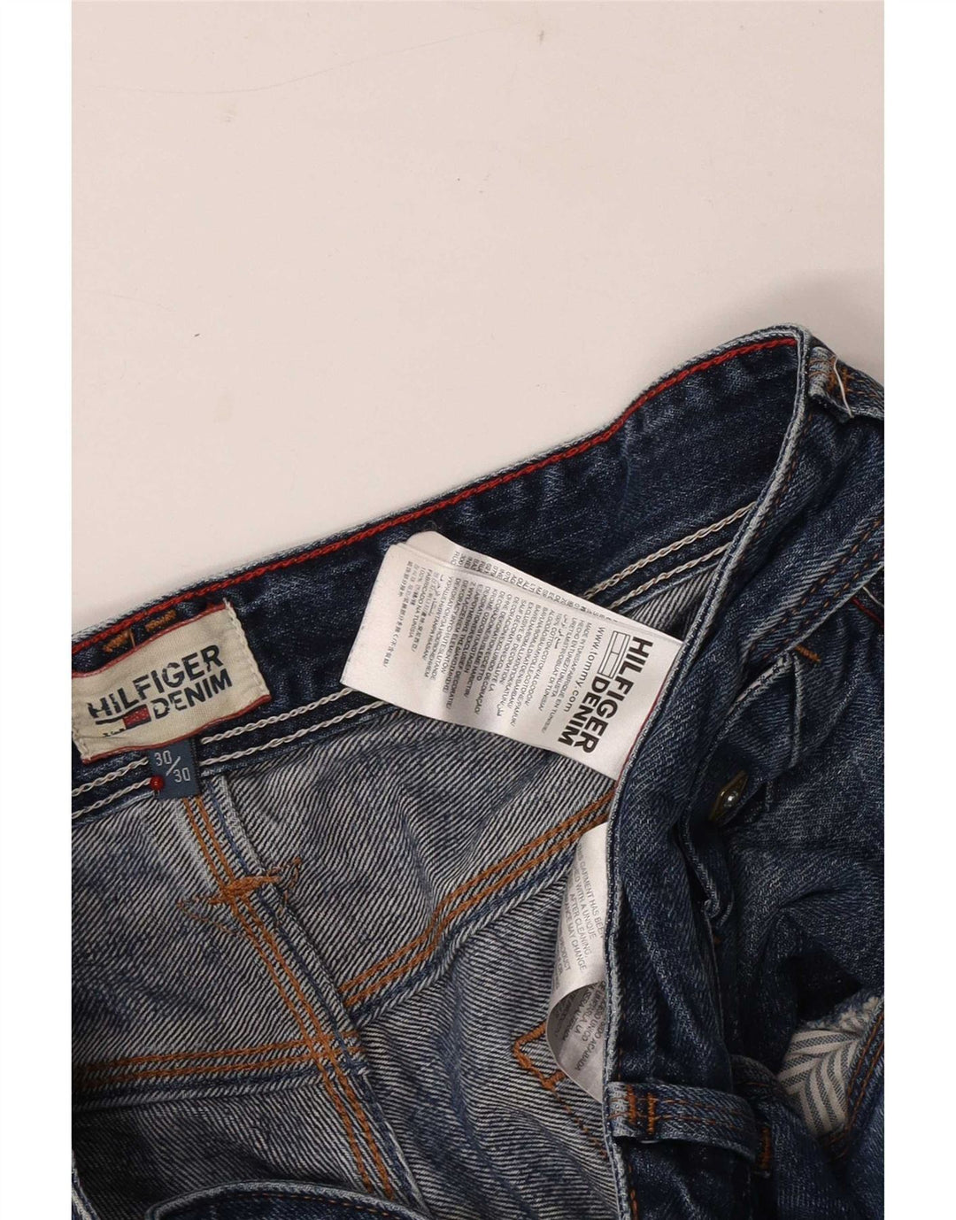 Jeans bootcut da uomo Tommy Hilfiger W30 L30 cotone blu