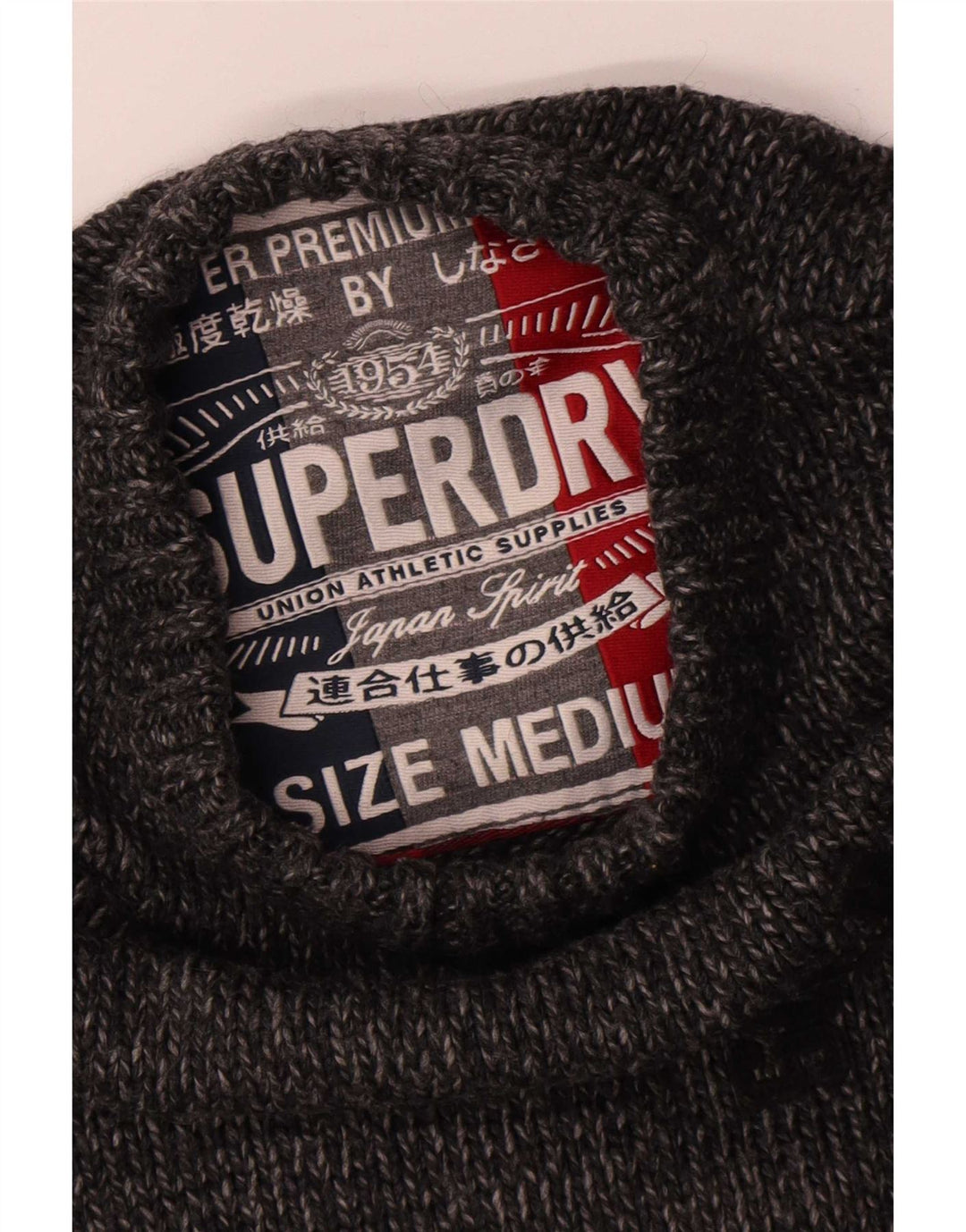 Maglione maglione girocollo con grafica da uomo Superdry Acrilico screziato grigio medio