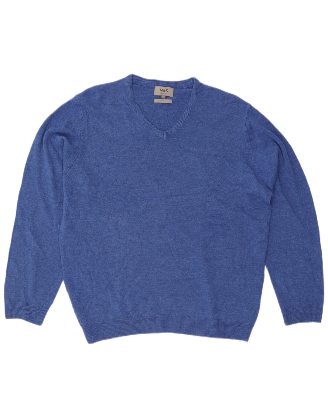 Maglione da uomo con scollo a V Marks & Spencer 2XL acrilico blu