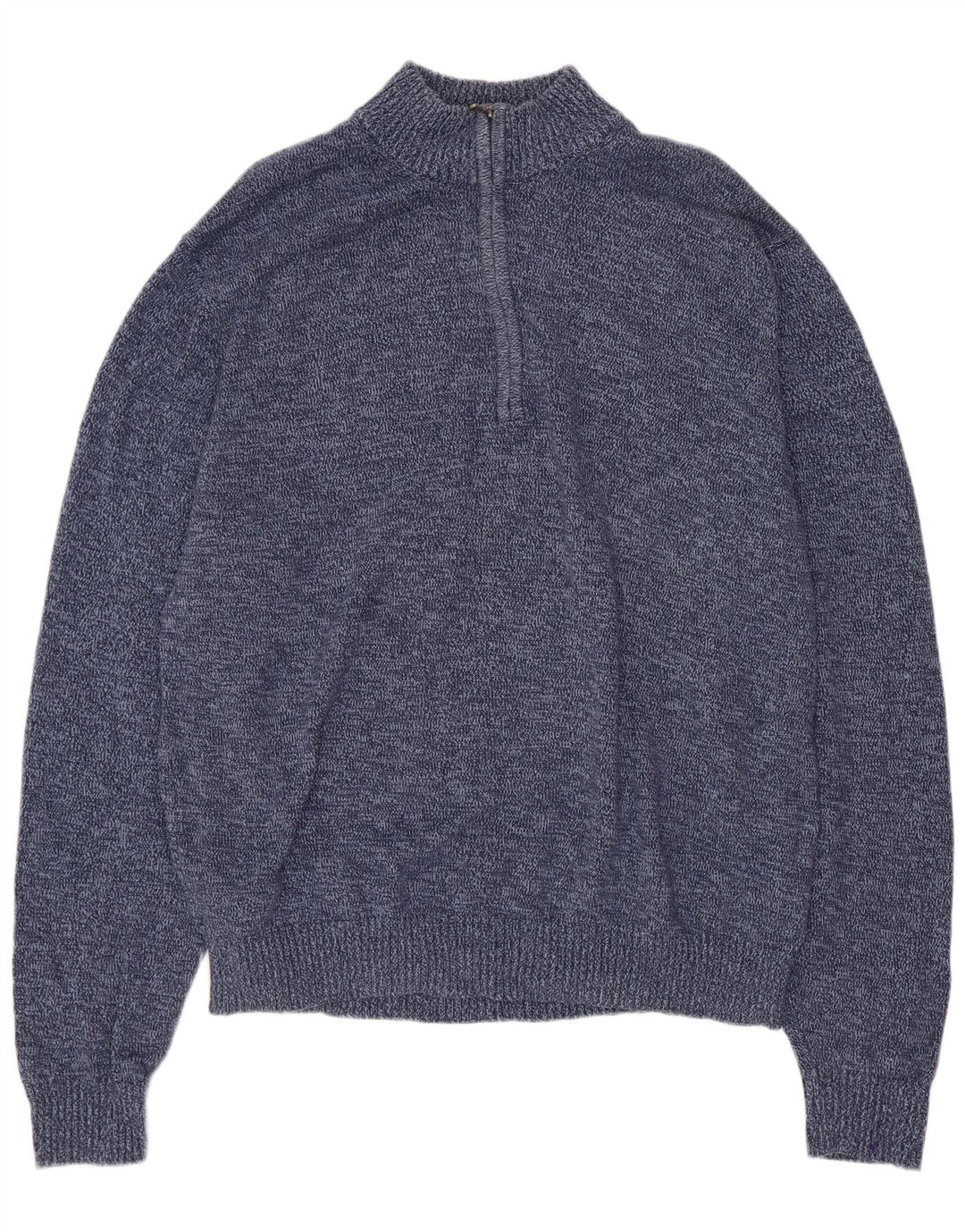 Maglione da uomo con zip e collo IZOD 2XL in cotone screziato blu navy