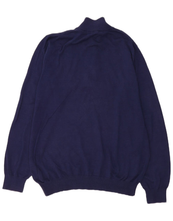 CREW CLOTHING Maglione da uomo con collo con zip 3XL cotone blu navy