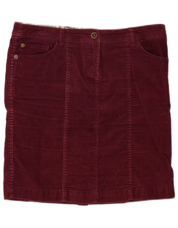 Gonna in velluto a coste da donna Fat Face UK 10 piccola W32 cotone bordeaux