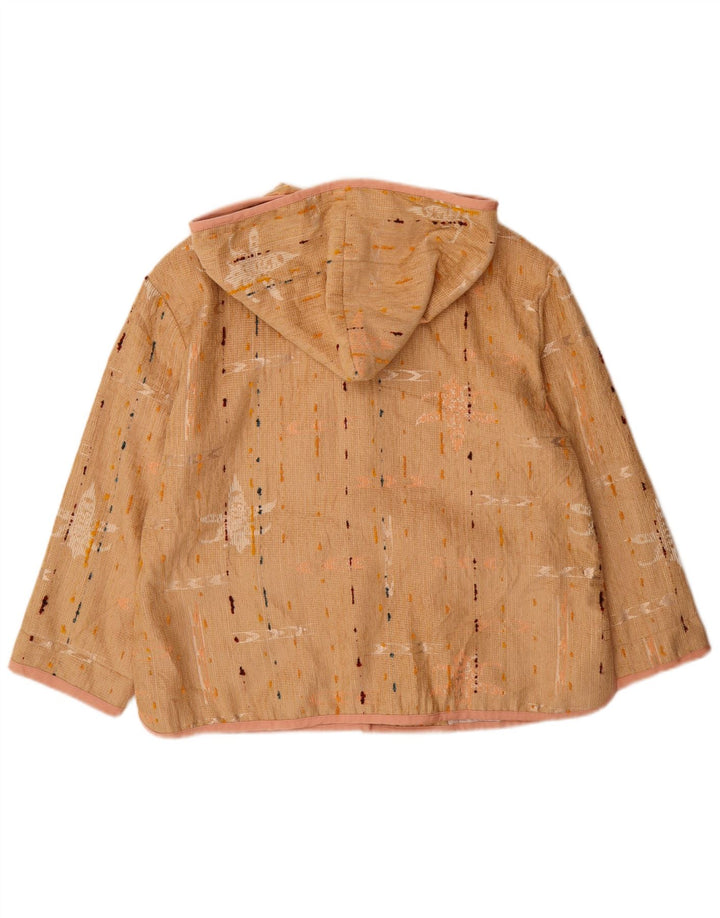 Cappotto con cappuccio da donna Forte UK 16 Grande viscosa maculata beige
