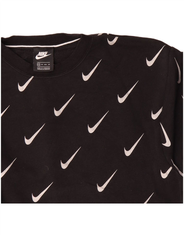 Felpa con grafica NIKE da uomo XS in cotone nero