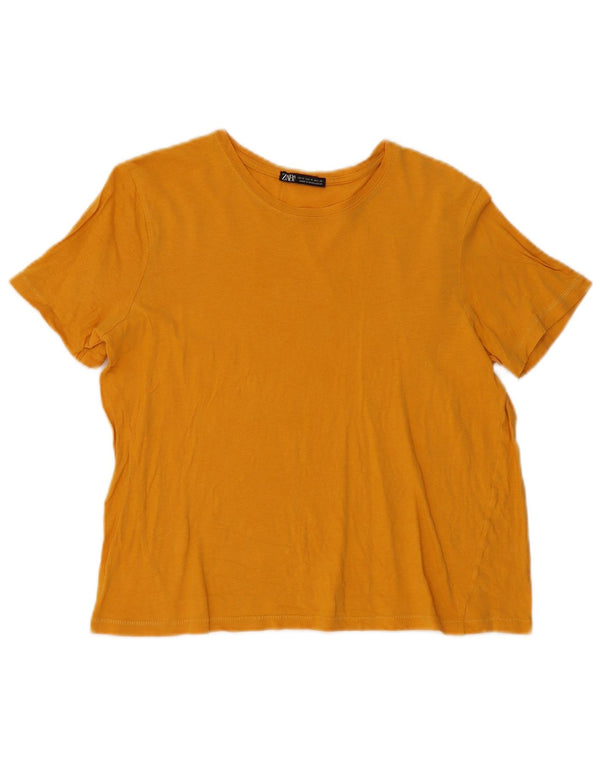 T-shirt Zara da donna Top UK 14 giallo medio