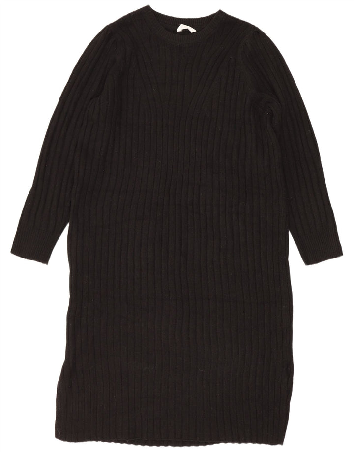 Abito maglione oversize a maniche lunghe da donna John Lewis UK 14 medio nero