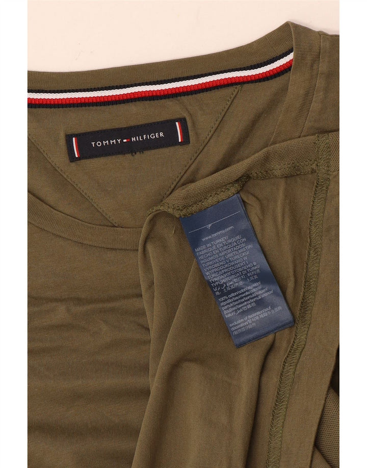 TOMMY HILFIGER T-shirt da uomo Top medio cotone kaki