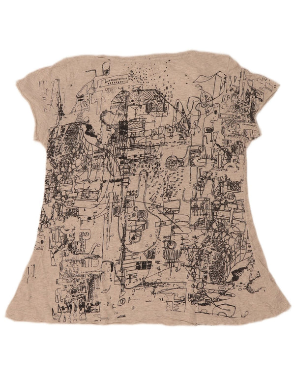 Maglietta grafica da donna Diesel Top UK 12 Grigio medio chiazzato