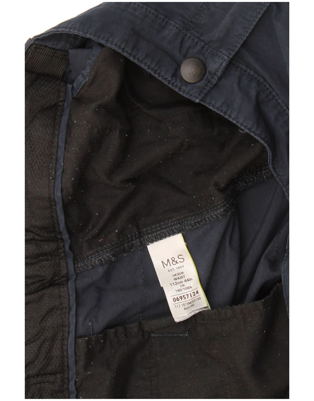 Pantaloncini cargo da uomo Marks & Spencer W44 2XL cotone blu navy