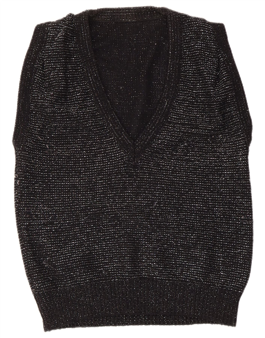 Canotta da donna VINTAGE EU 40/42 Acrilico chiazzato nero medio