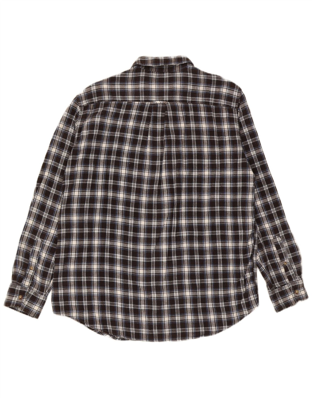 Chaps Camicia da uomo in flanella di cotone a quadri neri grandi