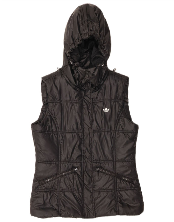 Gilet imbottito con cappuccio da donna ADIDAS IT 40 Small nero poliestere