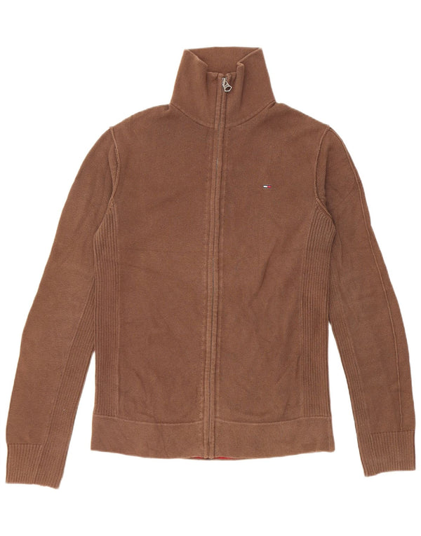 Maglione cardigan da uomo Tommy Hilfiger in cotone marrone medio