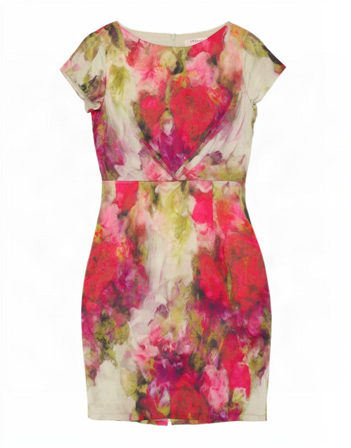 L.K. Abito tubino da donna Bennett UK 12 Seta floreale multicolore media