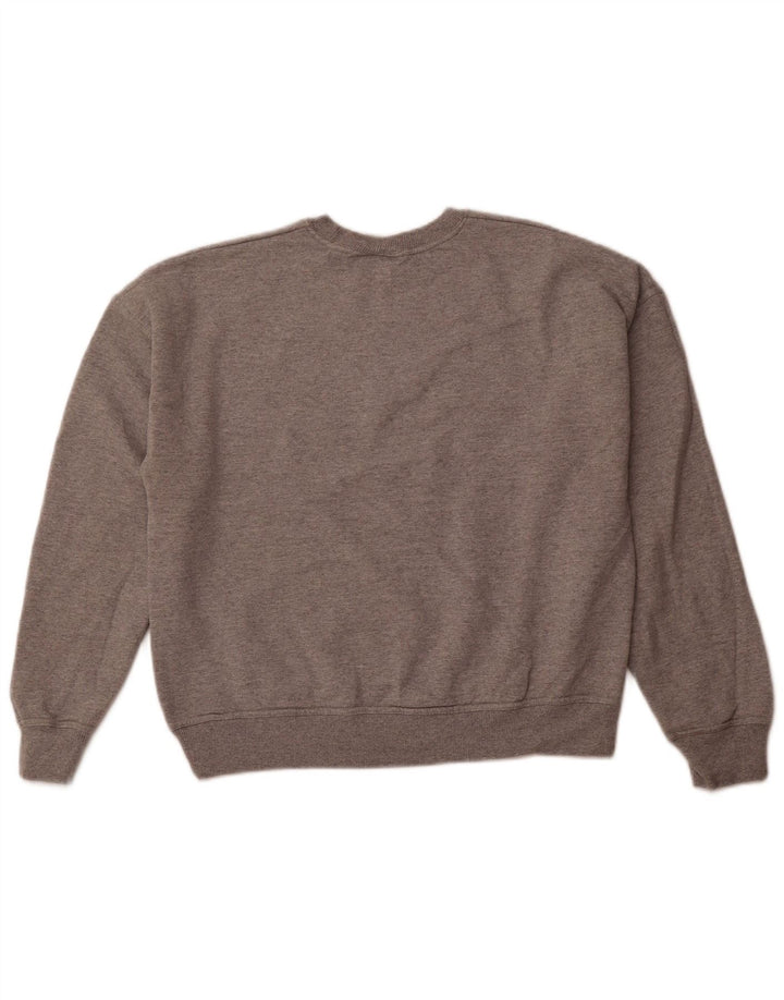 Felpa con grafica da donna CHAMPION Maglione UK 14 Cotone grigio medio