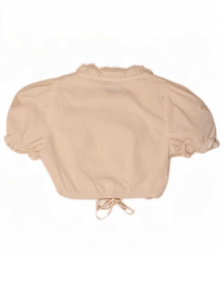 Top corto da donna Trachten STOIBER EU 36 piccolo poliestere bianco