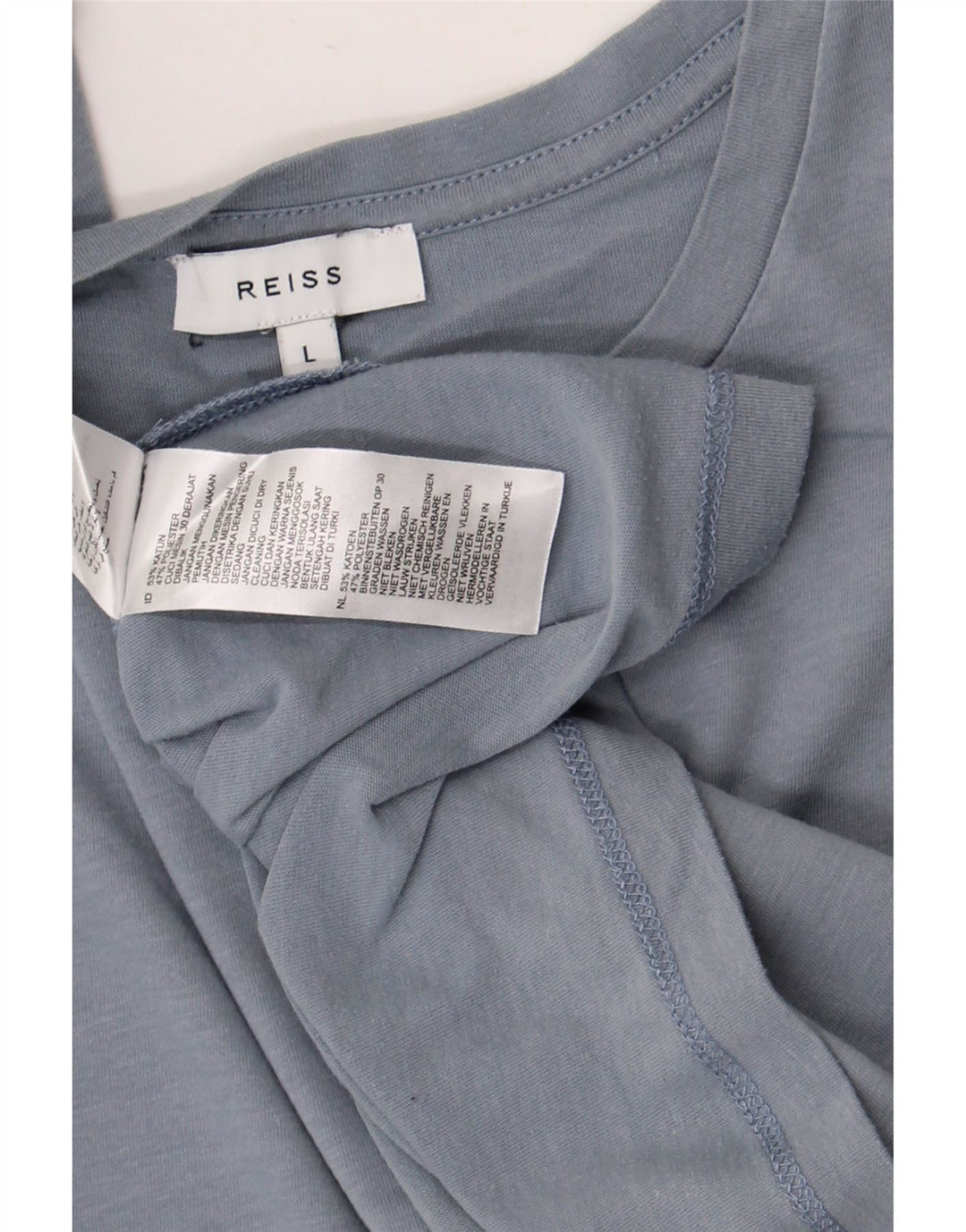 T-shirt da uomo Reiss Top Large in cotone blu