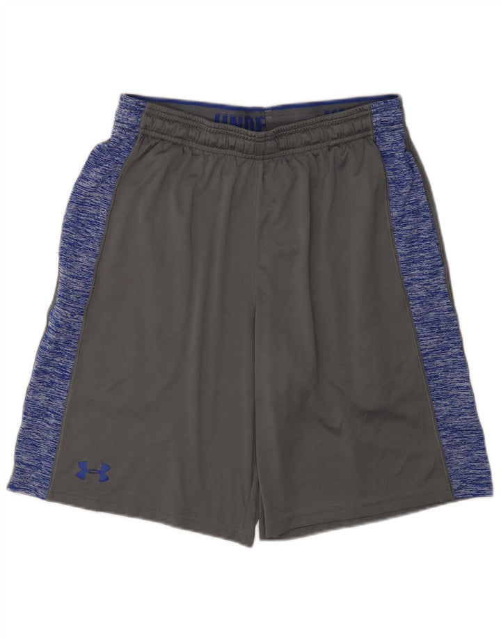 Pantaloncini sportivi da uomo Under Armour Poliestere color block grigio medio