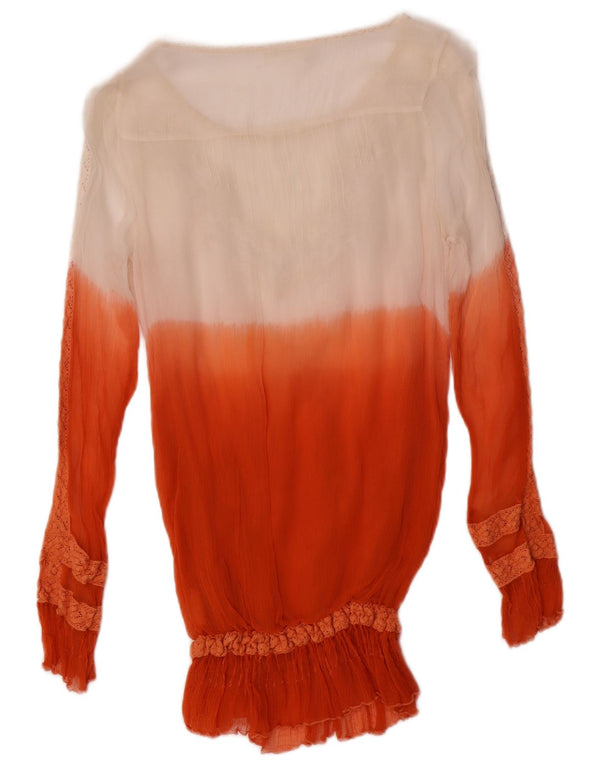 GUESS Camicetta trasparente da donna Top UK 10 Small Rosso Colorblock