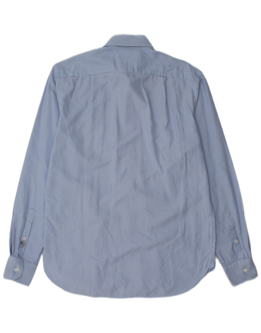 Camicia Boggi da uomo su misura taglia 40 15 1/2 cotone pied de poule blu medio