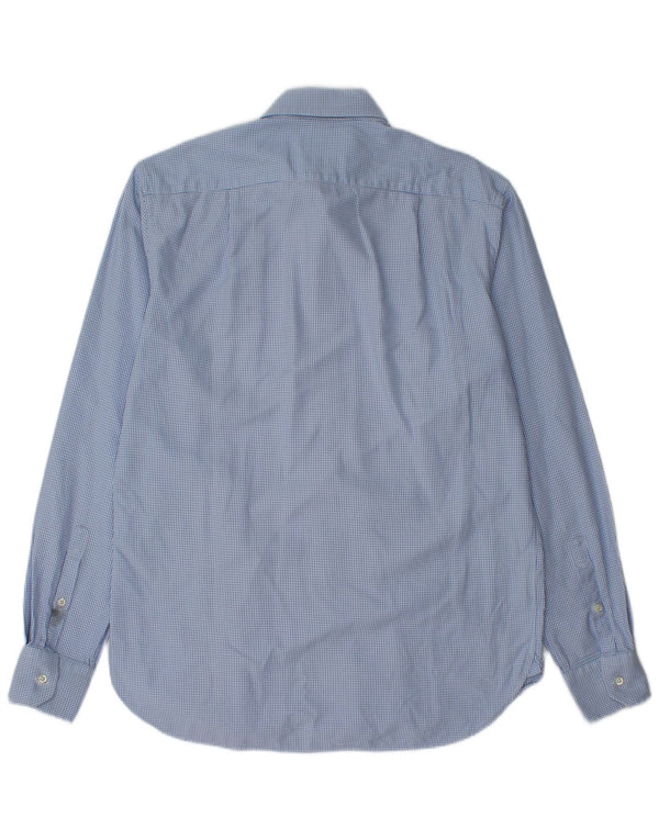 Camicia Boggi da uomo su misura taglia 40 15 1/2 cotone pied de poule blu medio