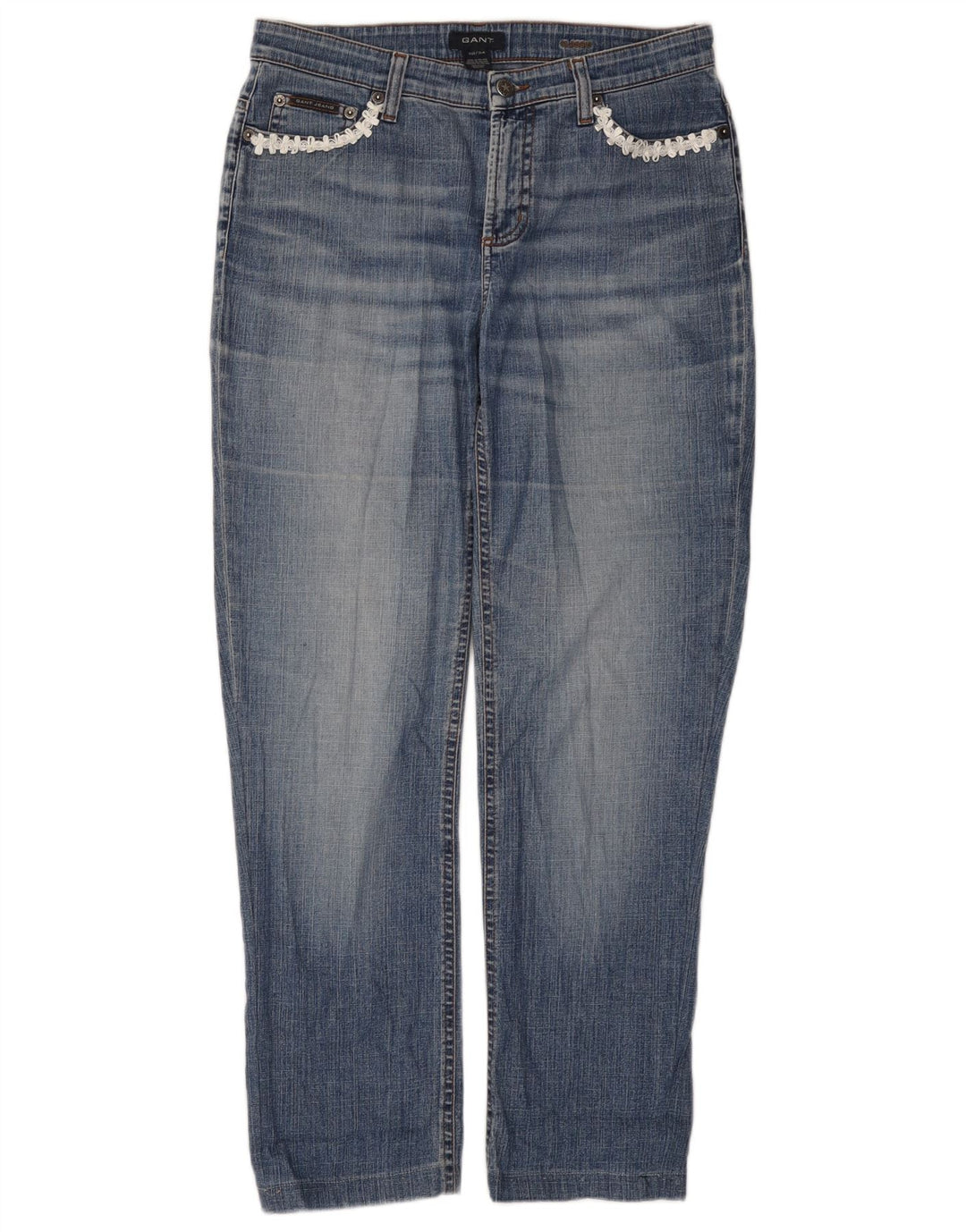 Jeans dritti da donna Gant W30 L28 cotone blu