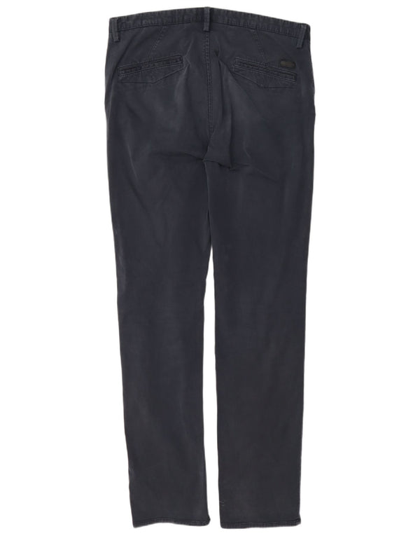 Pantaloni chino dritti da uomo Hugo Boss EU 50 Large W34 L33 cotone blu navy