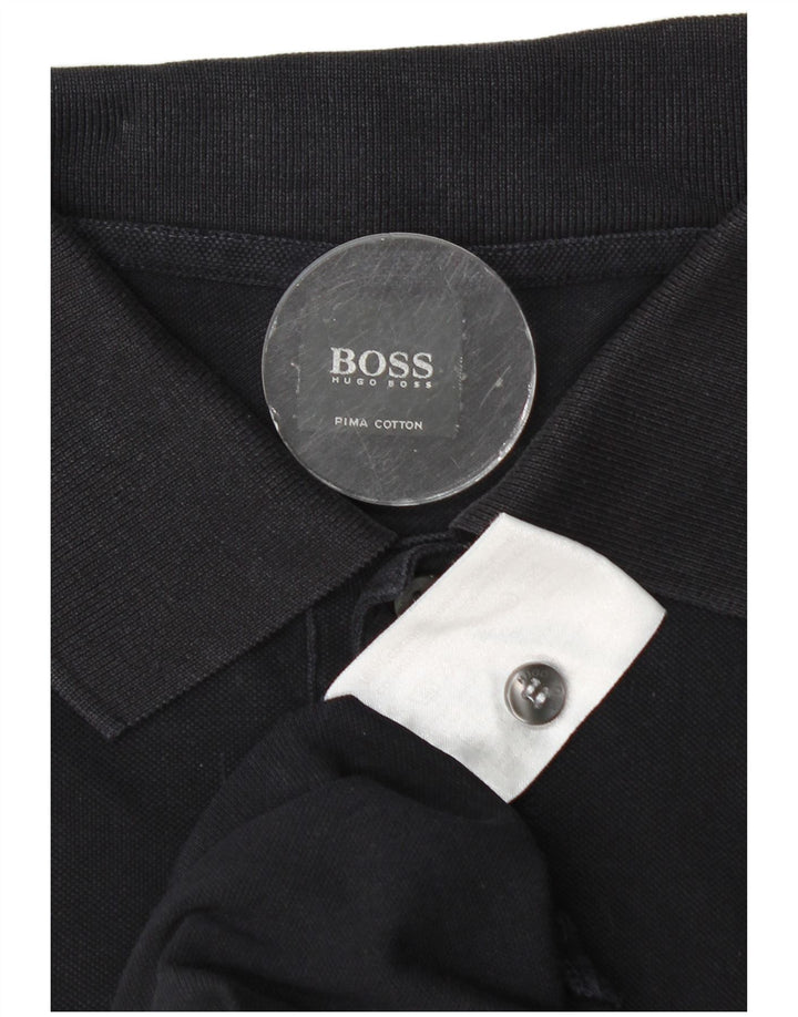 Polo da uomo Hugo Boss grande in cotone blu navy