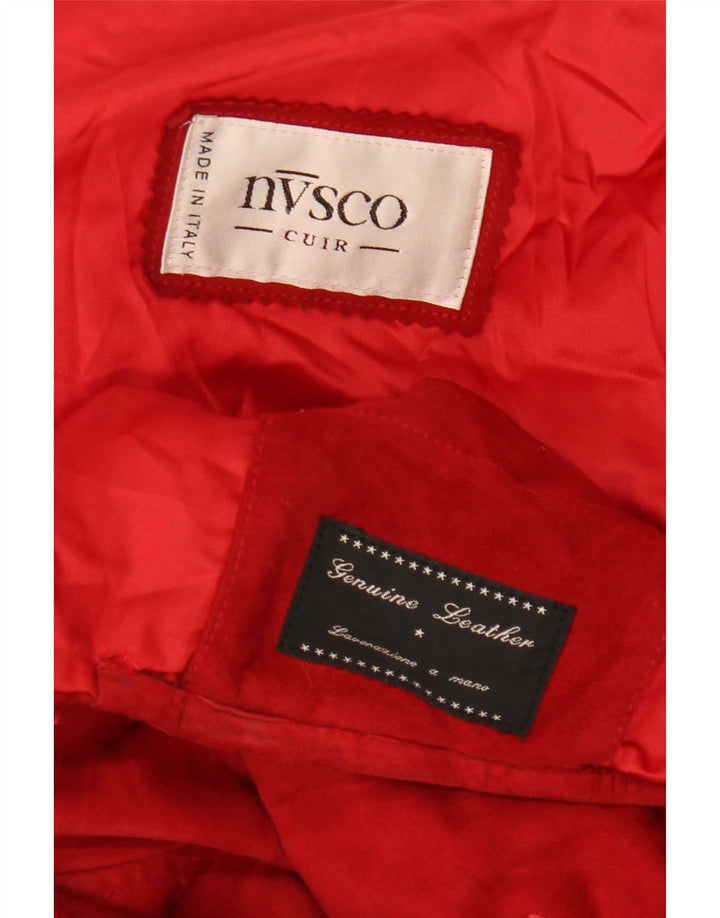 Giacca in pelle scamosciata da donna NVSCO UK 18 XL in pelle rossa