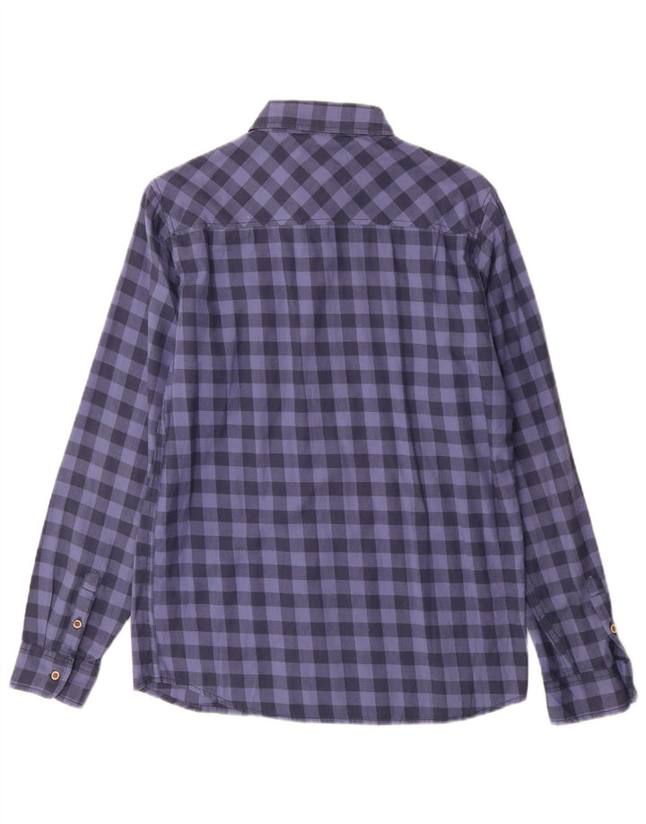 VINTAGE Boys Shirt 15-16 Years Blue Check Cotton