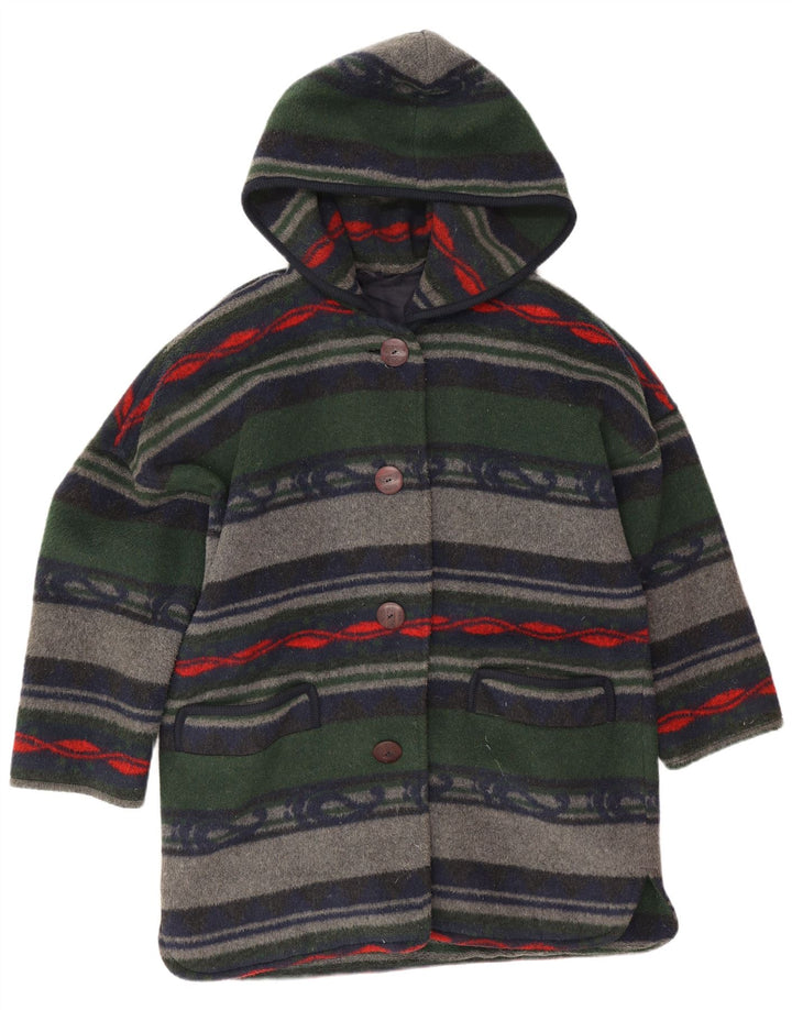 Soprabito oversize da donna vintage UK 16 Grande acrilico a strisce multicolore