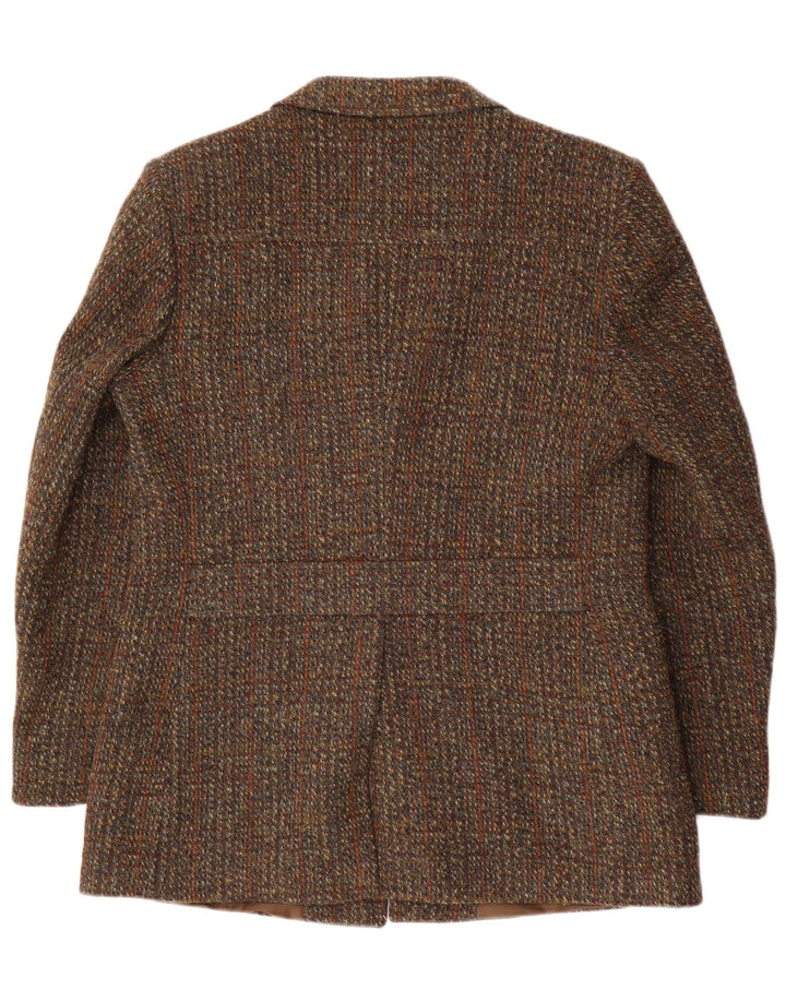 Giacca blazer a 3 bottoni da uomo Harris Tweed IT 41 lana a quadri marroni grandi