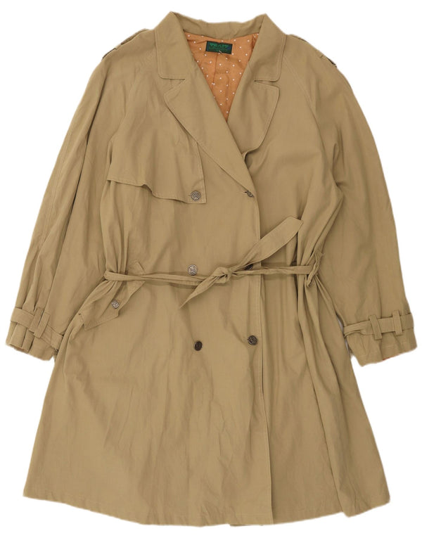 Trench da donna vintage dal taglio ampio IT 42 cotone kaki medio